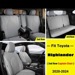 Full Set Car Seat Covers Fit Toyota Highlander 2020-2024