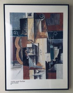 Violin and Guitar Framed Art by Pablo Picasso.