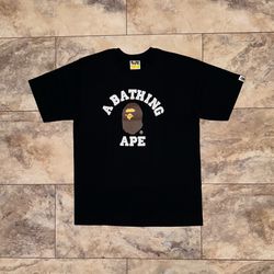 A Bathing Ape BAPE College Tee Black T-Shirt Size Large