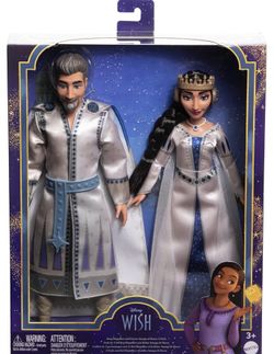 Disney Wish 2-Doll Set King Magnifico & Queen Amaya Posable Fashion Dolls