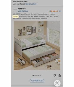 White Twin Daybed with Trundle bed and drawers