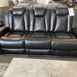 [OM] 🟪 Only $45 initial then take it home 🏡 Brand New Black Orion Power Reclining Sofa And Loveseat 