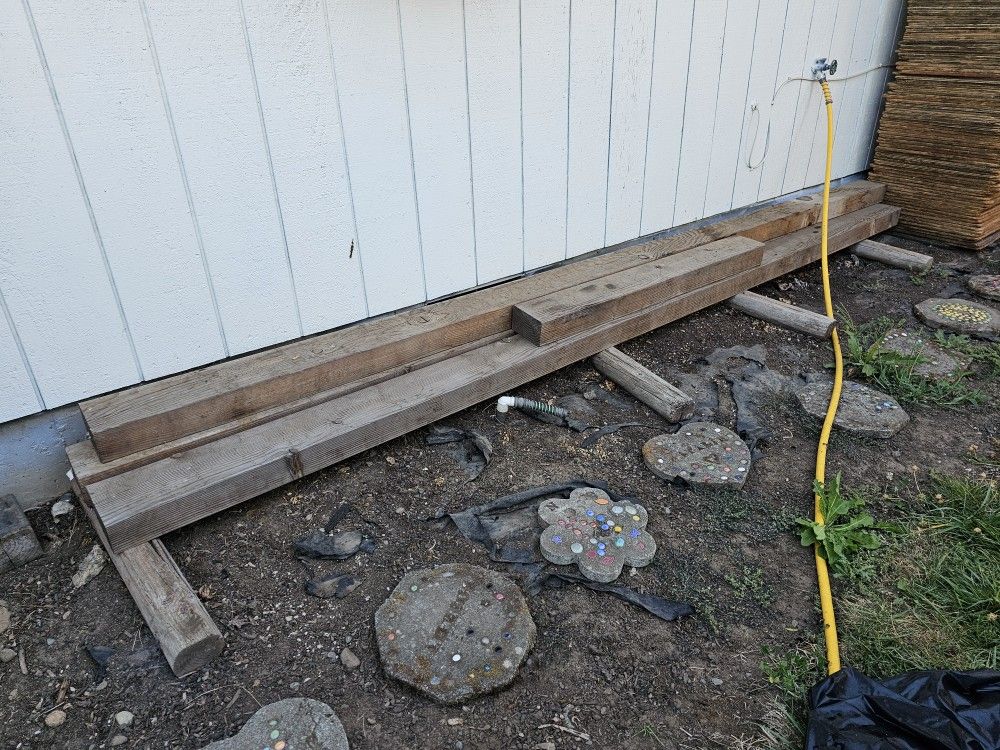 12 Foot x 3.5 Inch x 5.5 Inch Wood Beams (3)