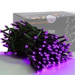 HOME LIGHTING 66ft Halloween Decorative Mini Lights, 200 LED Green Wire Fairy Starry String Lights Plug in, 8 Lighting Modes, for Indoor Outdoor Xmas 