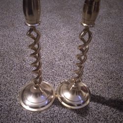 2 Brass Candlestick Holders