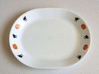 Corelle Halloween Black Cats & Pumpkins Platter