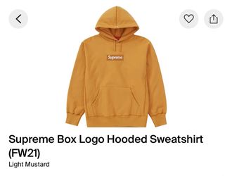 Supreme Box Logo Hoodie Light Mustard FW21