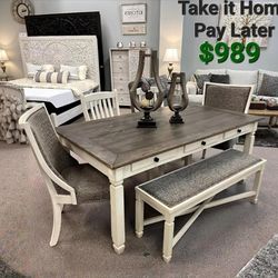 SPECIAL] Bolanburg Antique White-Oak Dining Room Set
