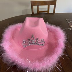 Woman’s Pink tiara cowgirl hat