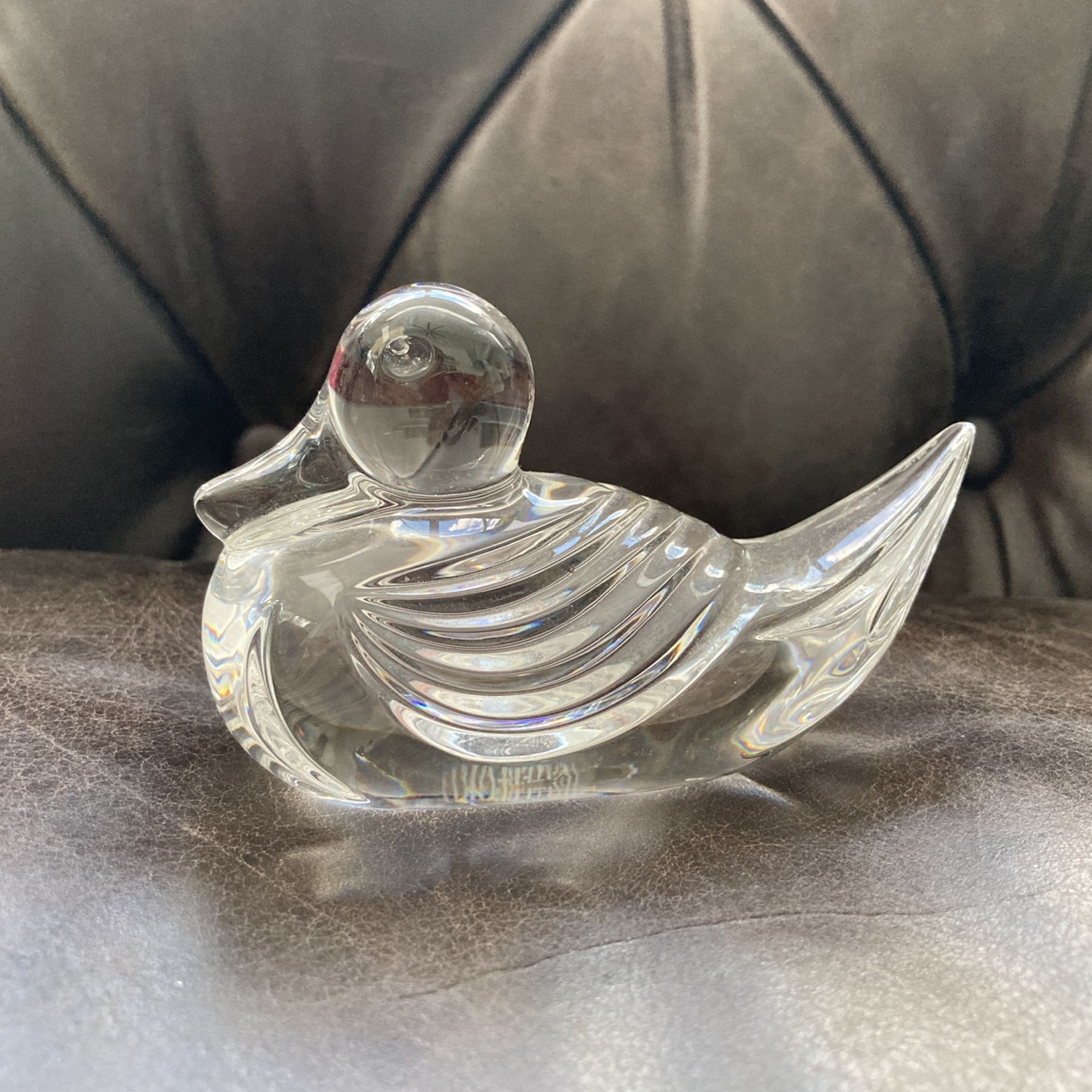 SIGNED WATERFORD Glass Crystal Duck. VINTAGE AND LIKE NEW! Paperweight. Statue. Fabulous Gift. Like New!
