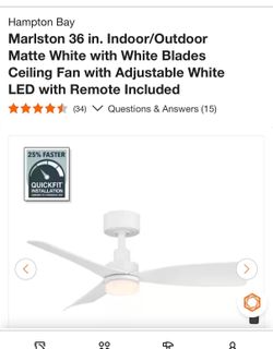 White with White Blades Ceiling Fan