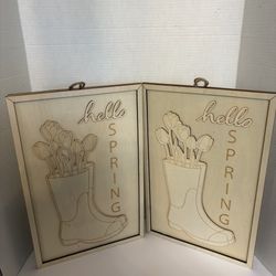 4 Spring Wooden Wall Decor 