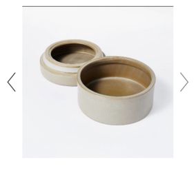 Studio McGee Round Carved Ceramic Box Gray - Threshold designed with Studio McGee