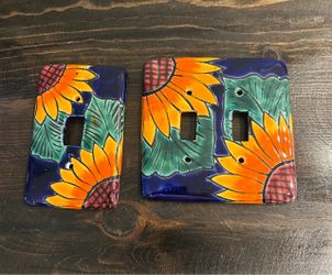 Talavera Ceramic Light Switch Plate Covers Set of 2