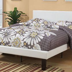 Full Size Leatherette Platform Bed W Ortho Mattress Included