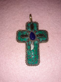 Turquoise and Lapis Cross