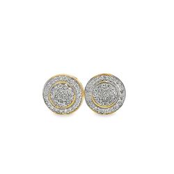 10k Yellow Gold Diamond Earrings with Brilliant-Cut Diamond 1/3 ctw