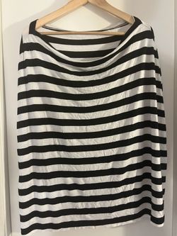 Black And White Striped Nursing/car seat Cover