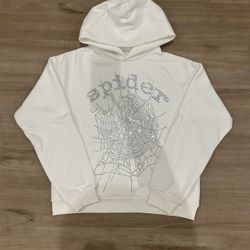 White rhinstone Spider Hoodie Size Medium