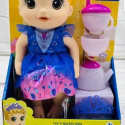 Baby Alive Princess With Tea Party Set And Crown And Diaper With 6 Extra Diapers