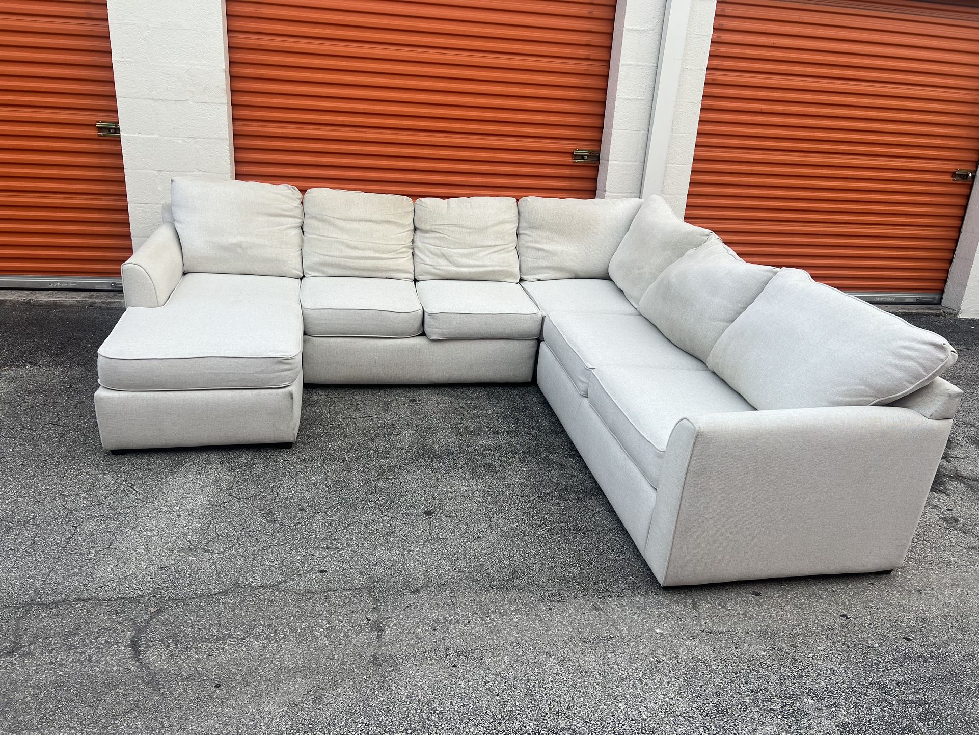 Large Beige Sectional U Shape Couch