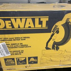 DeWalt Miter Saw, Single Bevel, Compound, 10 In, 15 Amp