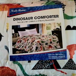 Twin Size Dinosaur Comforter And Sheet Set