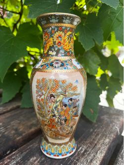 Japanese Satsuma Hand-Painted Vase