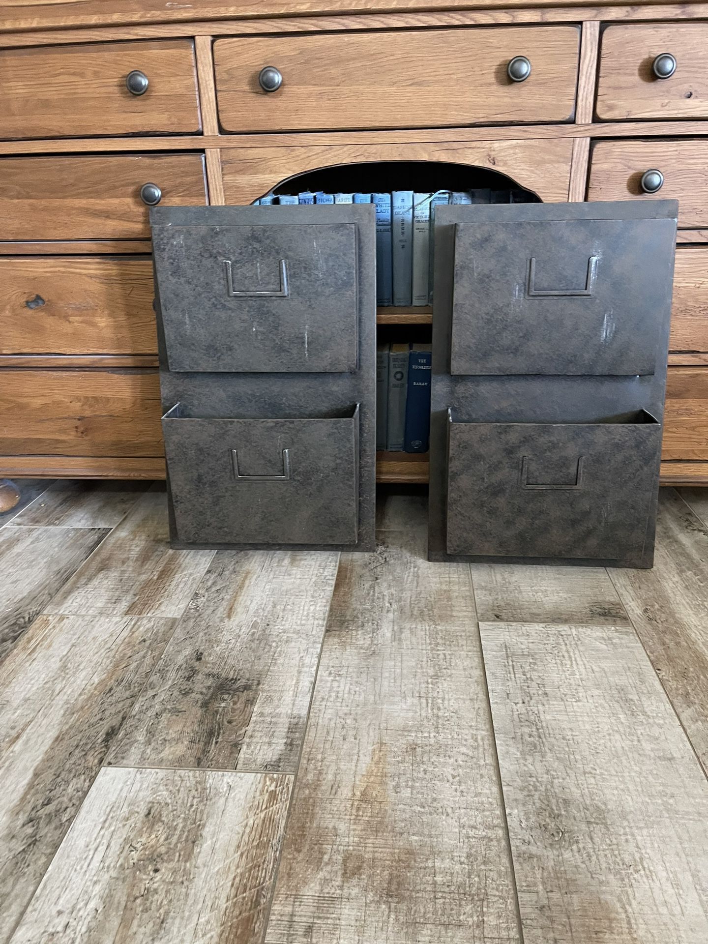 Rustic Metal Hanging Wall File Holder/Mail Holder/Rustic Decor