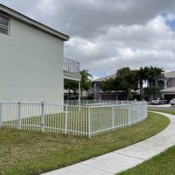 White Pool/Lake/Backyard Fence (normal wear)