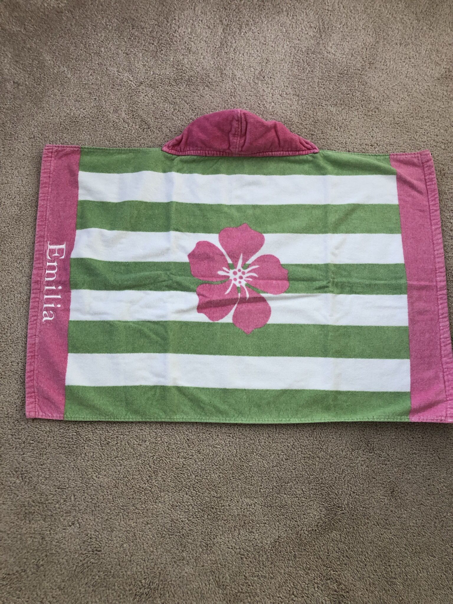 monogrammed Emilia baby hooded towel