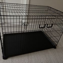 Xtra Large Portable Metal Wire Dog Crate, double door and divider
