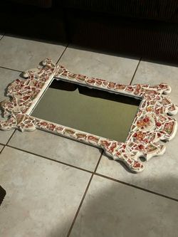 Vintage Mosaic Flower Mirror