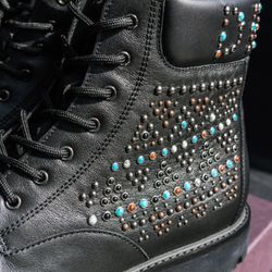 New in box Valentino boots studded turquoise sz 12 45
