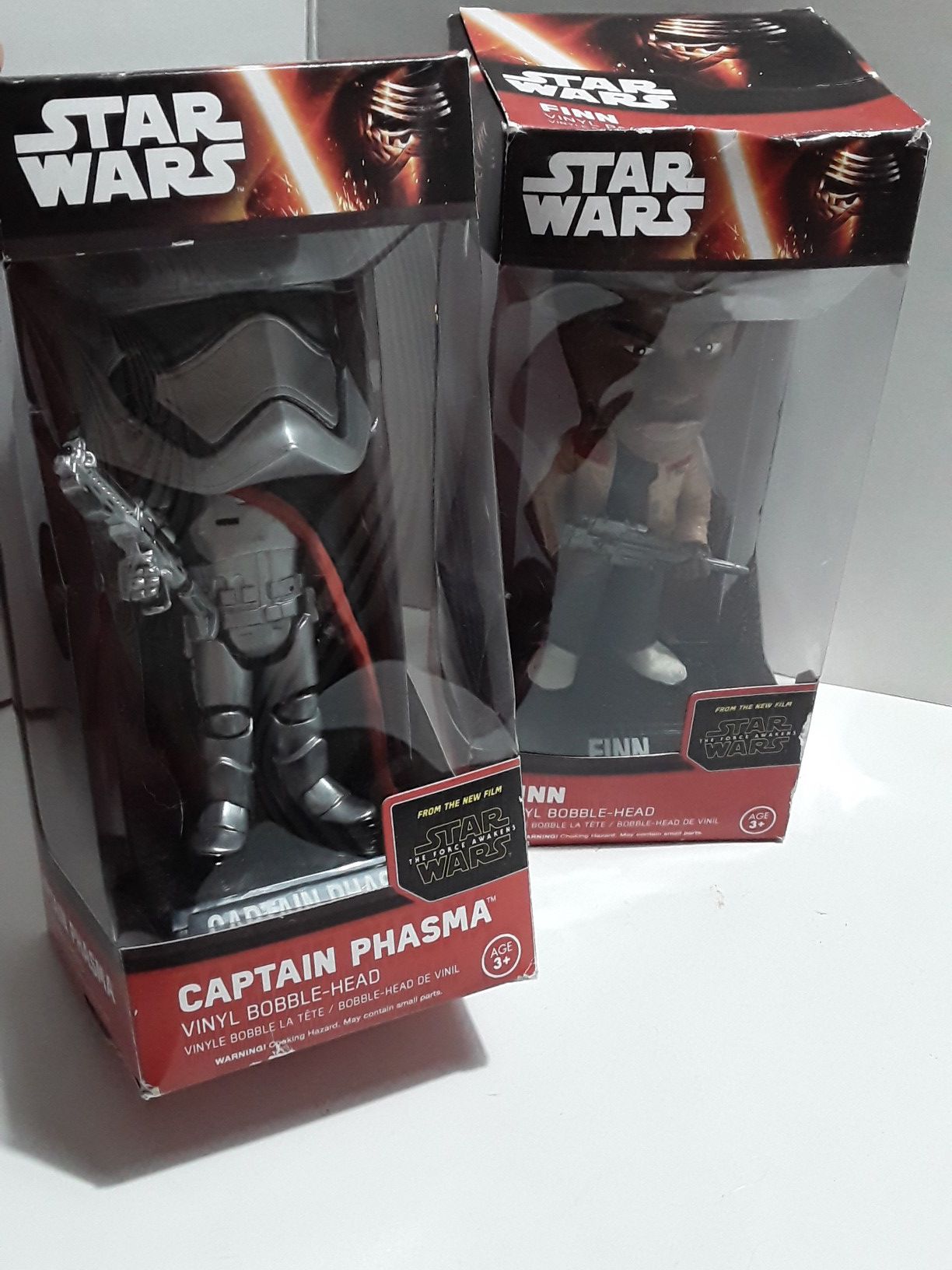 Star Wars Force Awakens Captain Phasma Finn Bobble Head Figure NEW Toys Funko