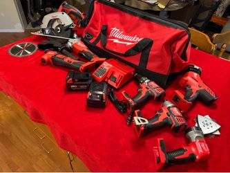 Brand New, Milwaukee 7 Tool Kit with Charger and 2 Batteries