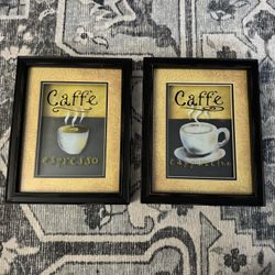Caffè Espresso and Cappuccino Framed Art Wall Pictures 