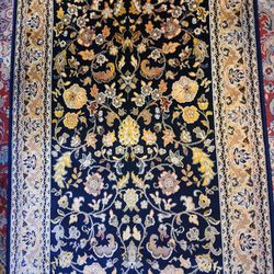 EXTRA LONG RUNNER RUG  - 10' 9" NAVY, YELLOW, GOLD GORGEOUS! $95 WASHINGTON PARK, DENVER