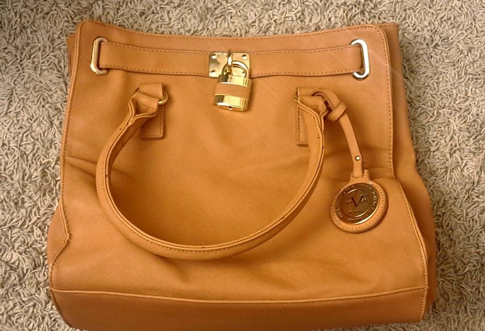 Large Vercase handbag brown leatherette 19V69