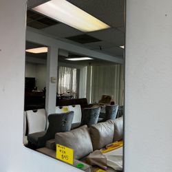 $45.00!!! 40 in. W x 30 in. H Rectangular Frameless Wall Bathroom Vanity Mirror in Silver
