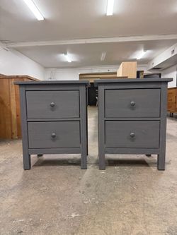 2 Gray IKEA Hemnes Nightstands/ Nightstand Set / End Tables / Side Tables