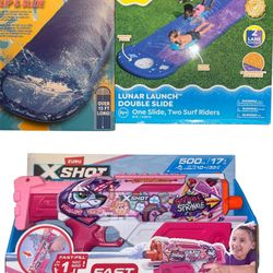 2 WATER SLIDES AND WATER GUN COMBO BRAND NEW H2OGO! ZURU SUMMER IS ALMOST OVER!