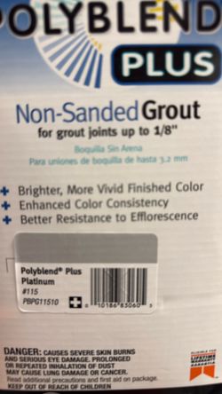 Polyblend  non sanded grout