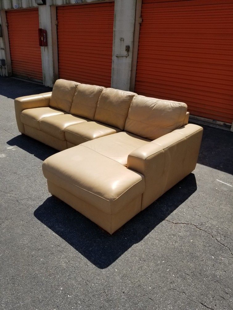3pc Chateaux D'Ax Sofas Italian Leather Sectional