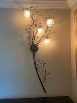 Black with crystal glass 16x56 wall sconces