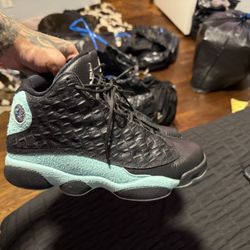 Retro Turquoise And Black 13s