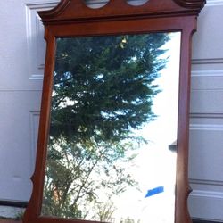 Colonial Youngsville Star MFG Solid Mahogany Arch Top Beveled Wall Mirror 47x28 inches