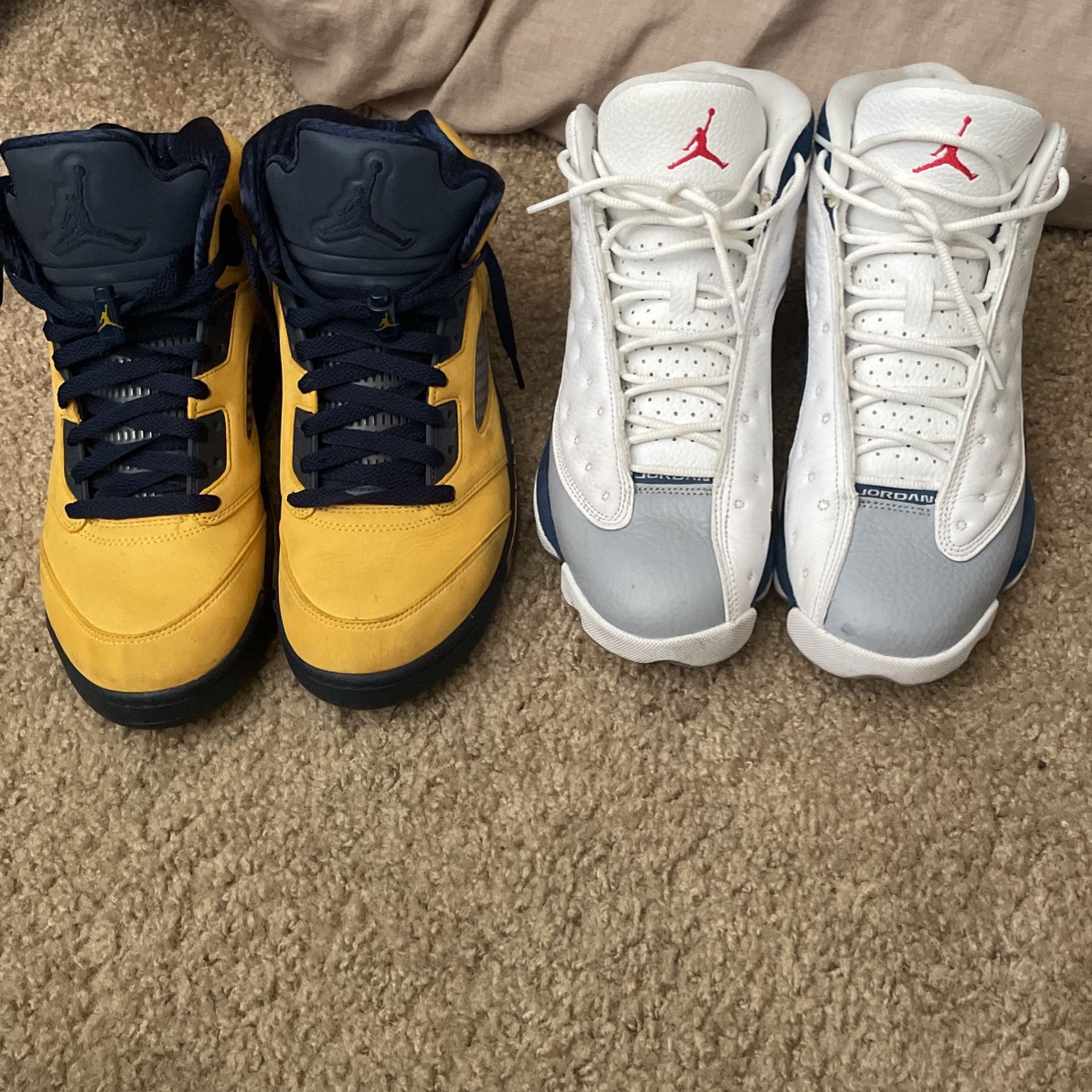 Jordan Michigan 5’s and French Blue 13’s