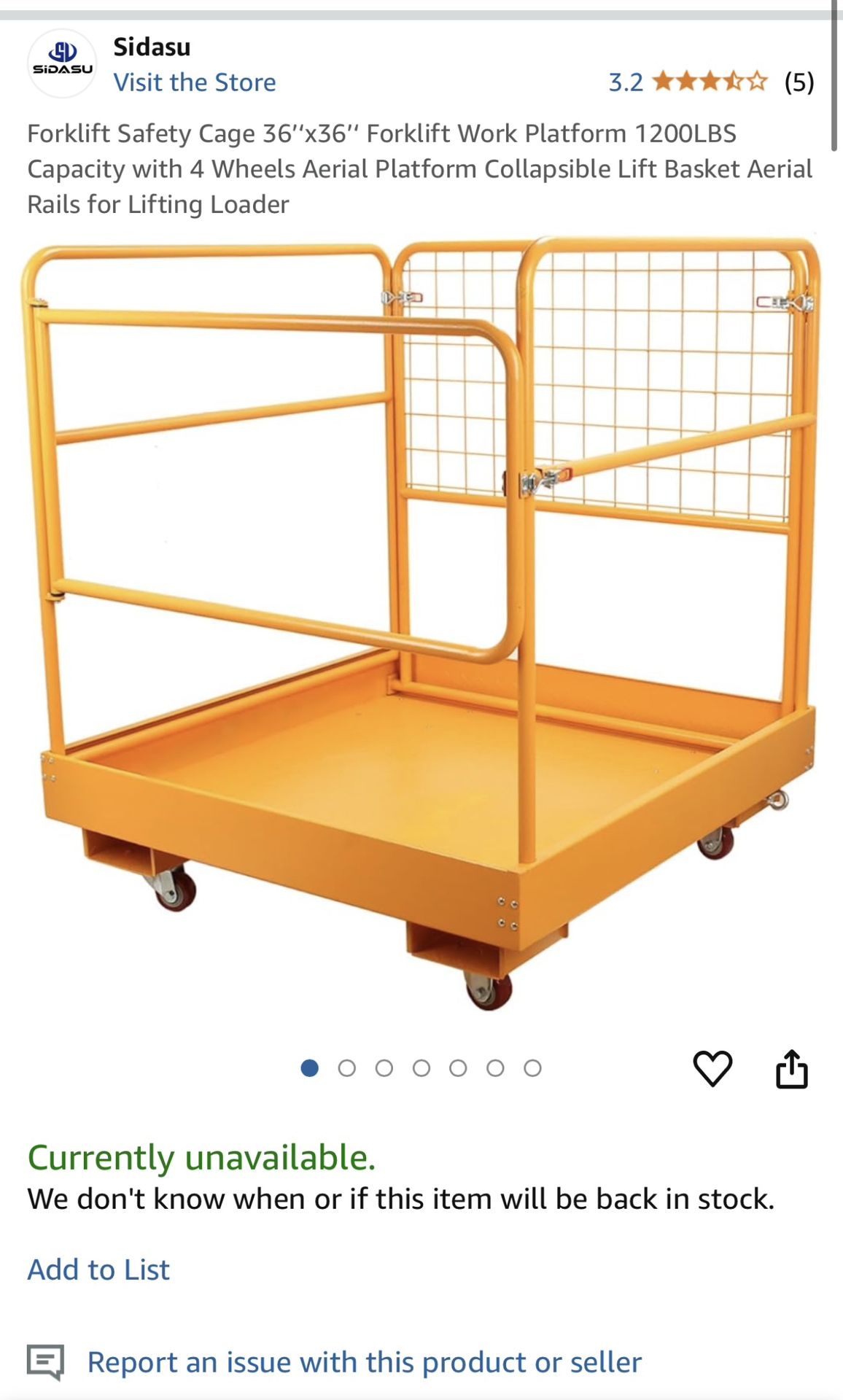 Forklift Safety Cage Work Platform