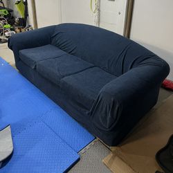 FREE - Couch With Blue Covering